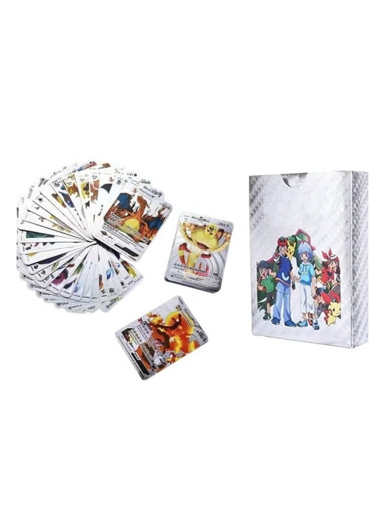 Generic Rajvi Collectible Card Games, 55pcs Silver Foil, TCG Deck, VMAXX Series, Rare Silver and Common Mystery Cards  - Image 2