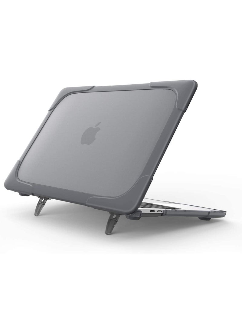 Rock Pow - MacBook Air 13 Inch Case 2020 2019 2018 Release A2337 M1 A2179 A1932 Heavy Duty Slim Hard Shell Protective Cover with Fold Kickstand for MacBook Air 13 Retina with Touch ID - Image 1