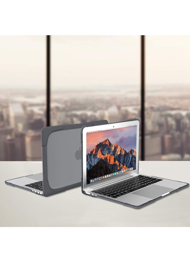 Rock Pow - MacBook Air 13 Inch Case 2020 2019 2018 Release A2337 M1 A2179 A1932 Heavy Duty Slim Hard Shell Protective Cover with Fold Kickstand for MacBook Air 13 Retina with Touch ID - Image 1