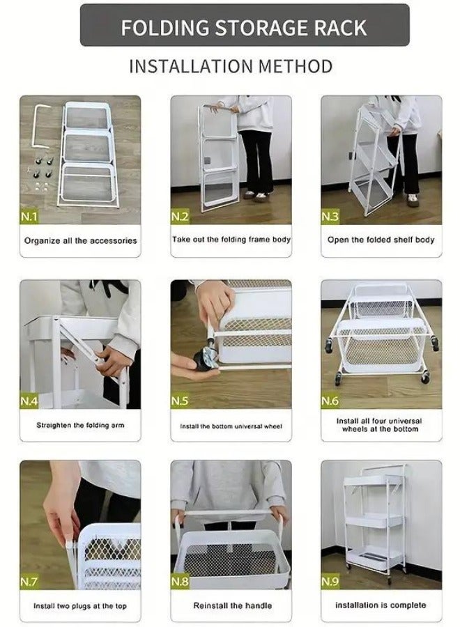 Prince 3 Tier Utility Cart Rolling Storage - Image 4