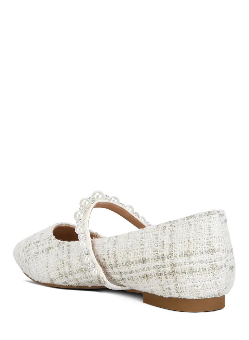 London Rag White Mary Jane Ballet Flats