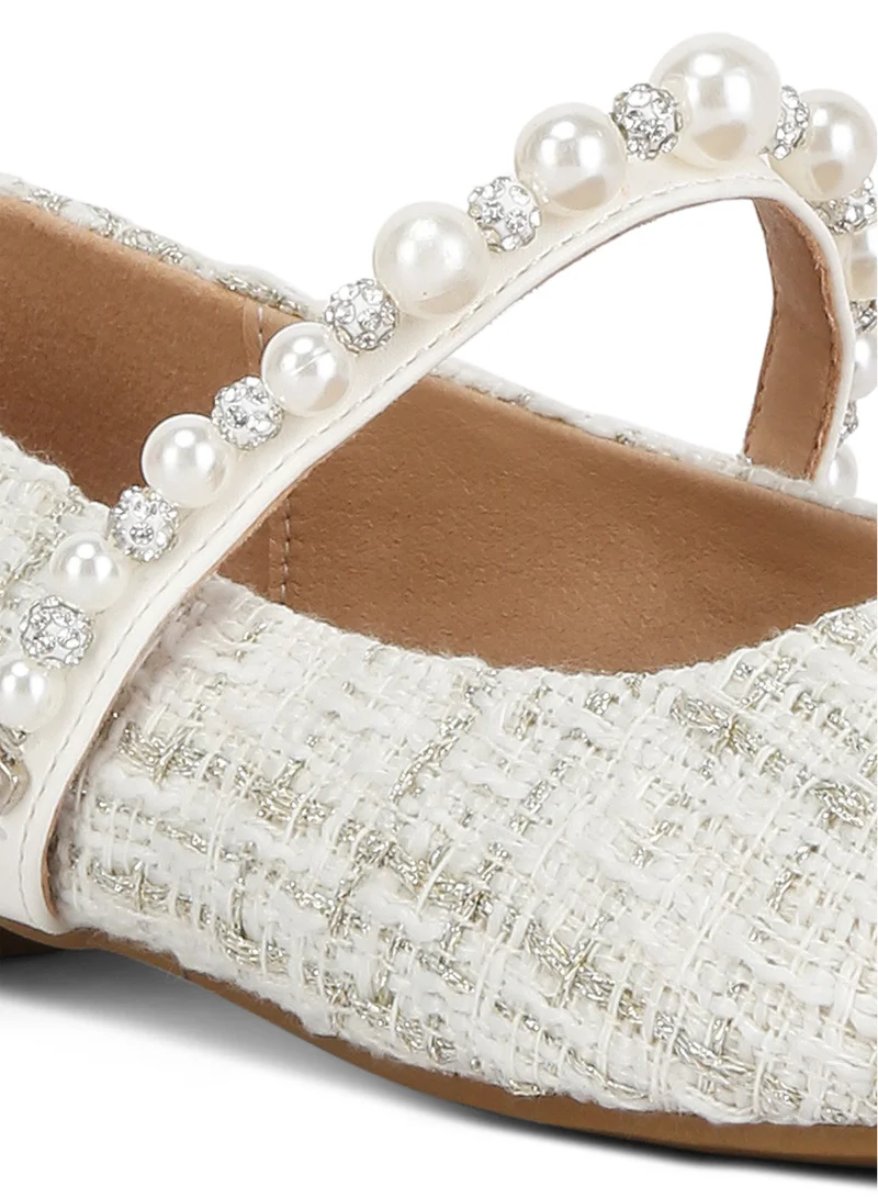 London Rag White Mary Jane Ballet Flats