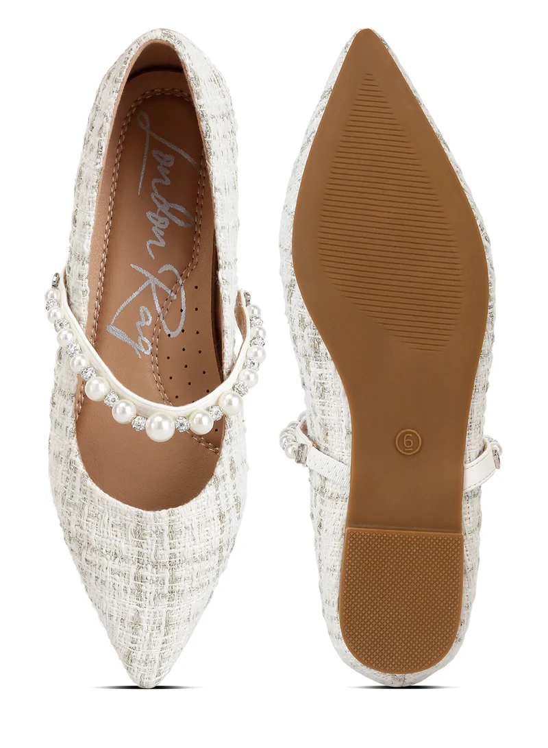 London Rag White Mary Jane Ballet Flats