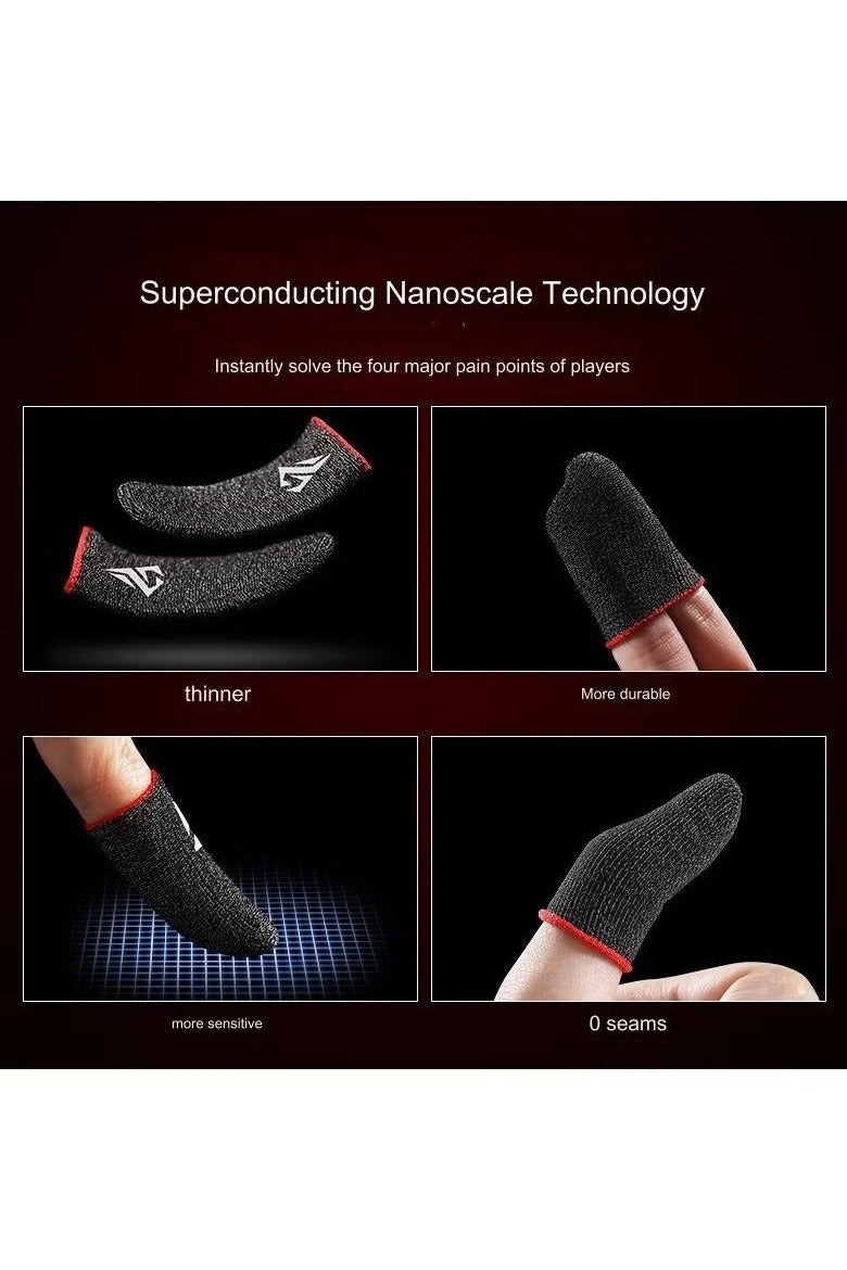 2 Pairs Gaming Finger Sleeves ,Anti Sweat Gaming Finger Sleeves,Premium Super-thin Breathable Silver Fiber Thumb Finger Gloves, High Touch Sensitivity for Phone Game COD, FORTNITE, LEGENDS(red) - Image 3