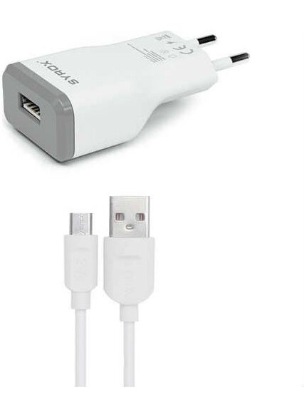 Syrox - Eu-39-Asus Zenfone 6 (A600CG) Compatible 2.0 Ampere Charger + Cable Charger with Micro USB Port - J15 - Image 1