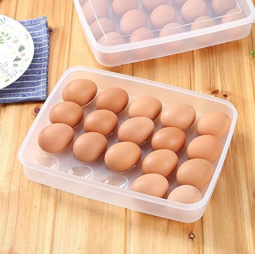 CREDSY 24 Grid Stackable Egg Storage Box Portable Egg Holder Container With Lid Egg Storage For Fridge Kitchen Transparent Household Egg Fresh Storage Box Single Layer24 1 pcs - Image 2