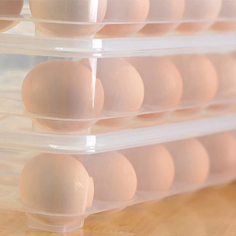 CREDSY 24 Grid Stackable Egg Storage Box Portable Egg Holder Container With Lid Egg Storage For Fridge Kitchen Transparent Household Egg Fresh Storage Box Single Layer24 1 pcs - Image 5
