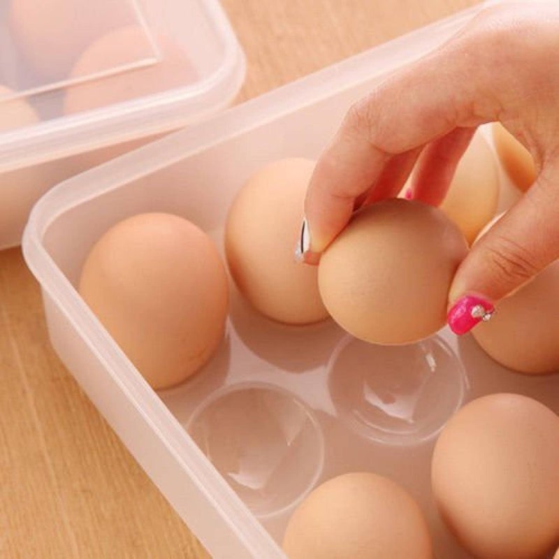 CREDSY 24 Grid Stackable Egg Storage Box Portable Egg Holder Container With Lid Egg Storage For Fridge Kitchen Transparent Household Egg Fresh Storage Box Single Layer24 1 pcs - Image 3