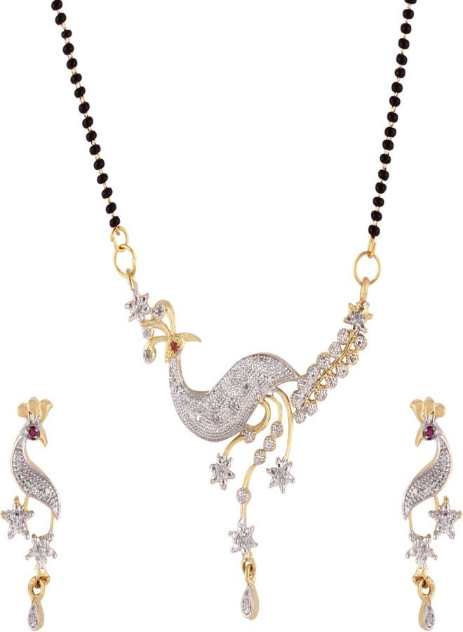 Embroco American Diamond Indian Peafowl Mangalsutra for Women - Image 1