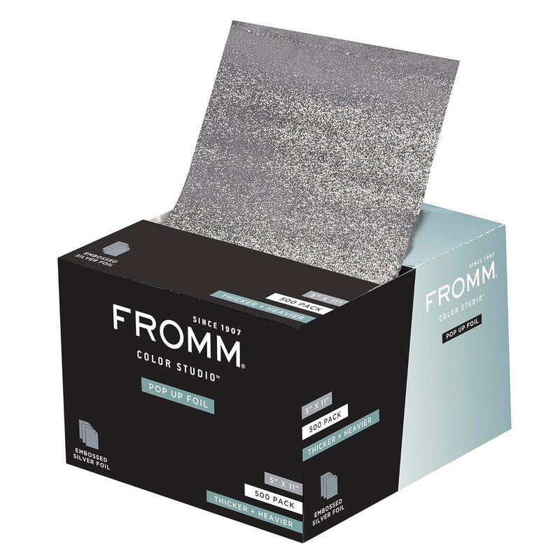 Fromm Pop Up Hair Foils Silver Foils Cosmetology Supplies Hairstylist Essentials Lightweight Ideal for Highlighting and Coloring Precut 5 x 11 500 Foil Sheets