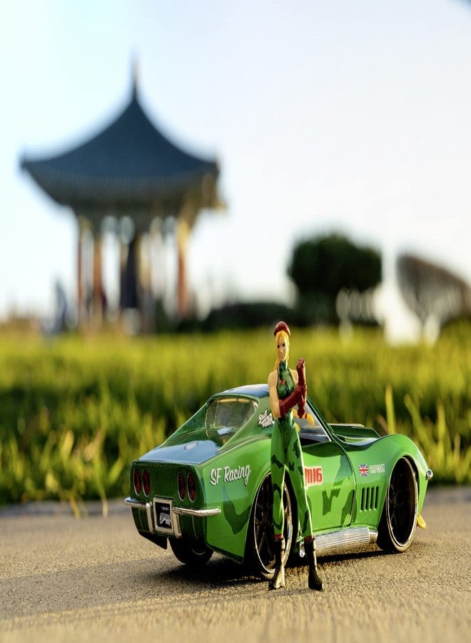 Jada Street Fighter 1:24 1969 Chevrolet Corvette Stingray ZL1 & 2.75" Cammy Figure, Toys for Kids and Adults - Image 2