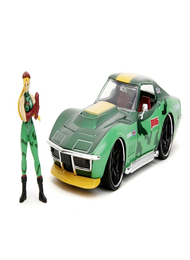 Jada Street Fighter 1:24 1969 Chevrolet Corvette Stingray ZL1 & 2.75" Cammy Figure, Toys for Kids and Adults - Image 1