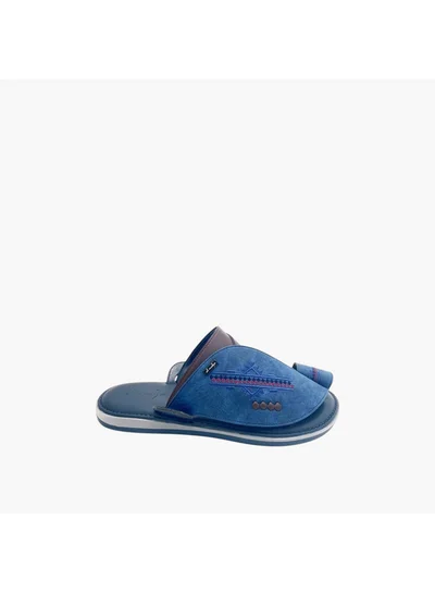 Al Waha Men's Embroidered Slip-On Arabic Sandals with Toe Loop