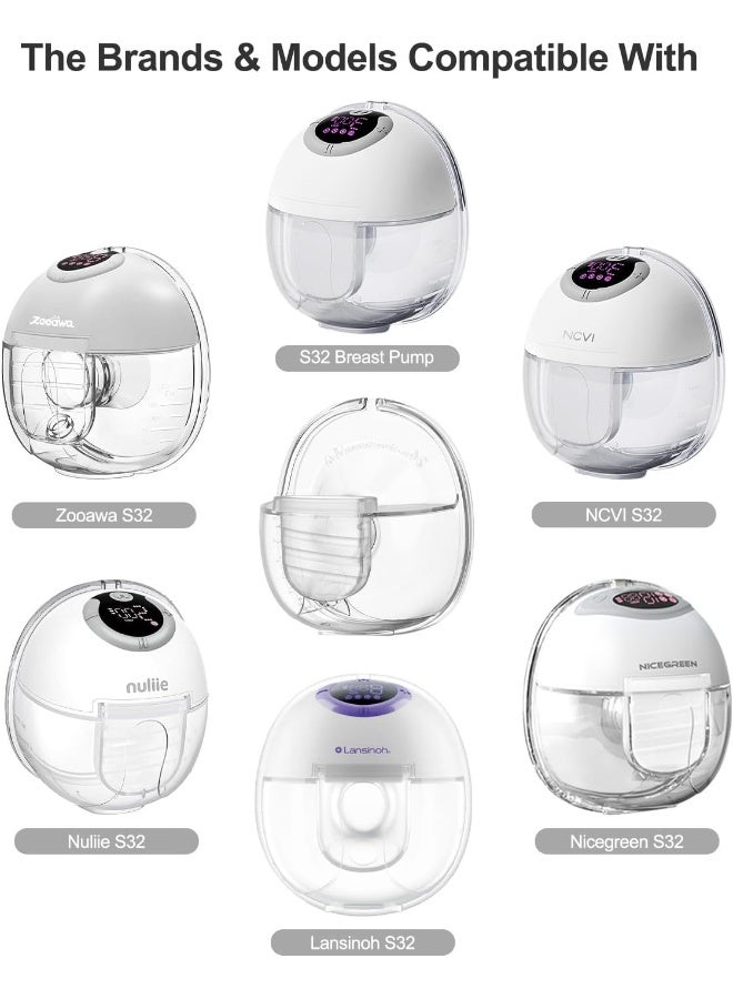 Gowing قطع مضخة الثدي القابلة للارتداء لجهاز موديل S32، قطع استبدال مضخة الثدي تشمل صمام بطة، غشاء سيليكون - Image 2