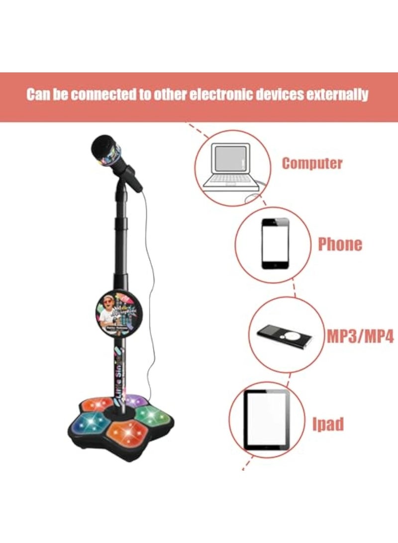 Arabest Kids Microphone Toy with Stand, Enhanced Connectivity for MP3, Mobile Phone, Karaoke Machine for Kids,Birthday Gift for Girls and Boys | Toy for Kids Ages 4, 5, 6, 7, 8+ Years Old (Blue) - Image 4