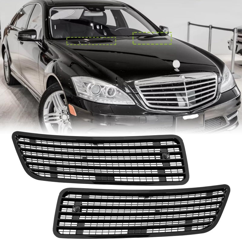 MATMACRO Left Right Front Hood Bonnet Grill Vent For Mercedes Benz W221 S550 Hood Air Vent Grille Cover 20072013 2218800205 2218800305