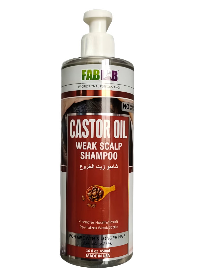 FabLab Castor Oil Shampoo for Longer Hair Growth 450ml