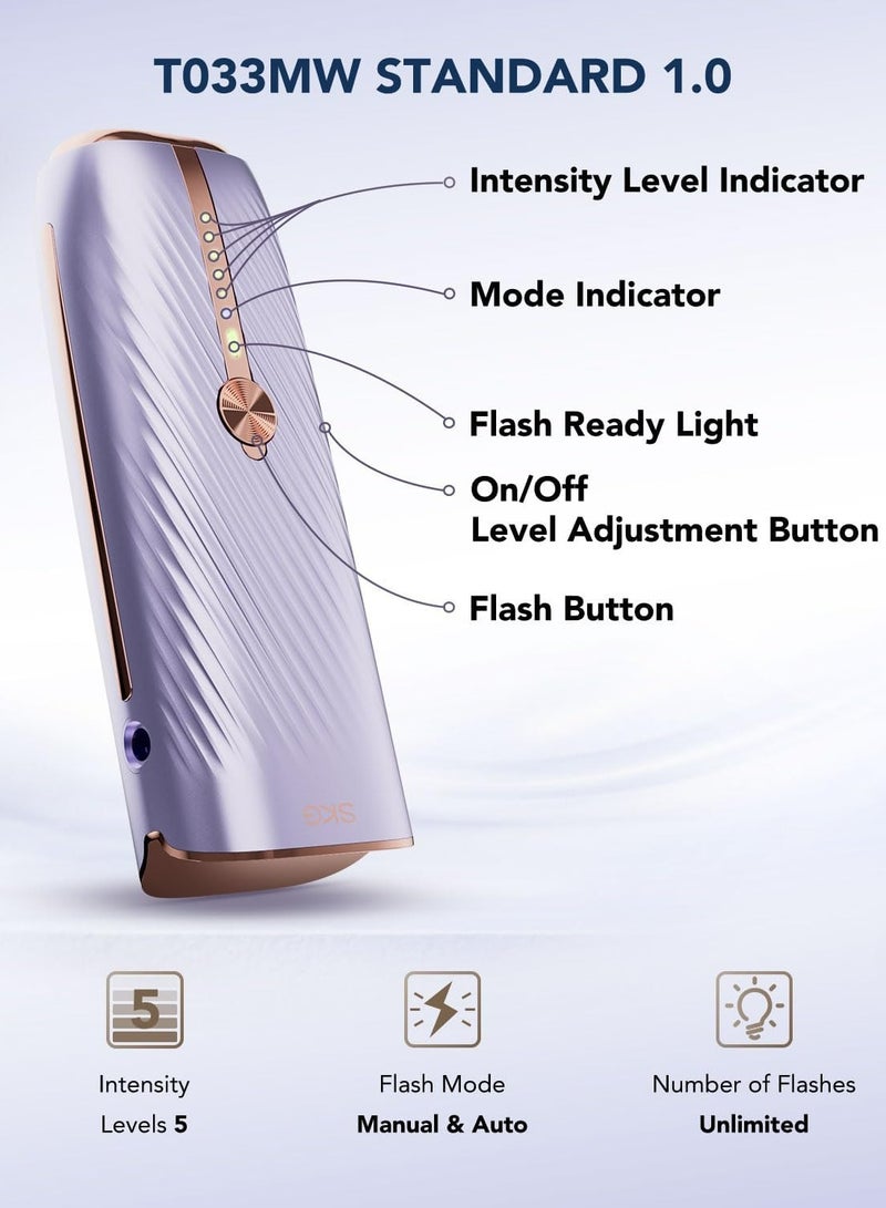 إس كيه جي جهاز إزالة الشعر بالليزر SKG (T033MW) - تقنية IPL وإعدادات قابلة للتخصيص وعلاجات سريعة - جهاز إزالة الشعر بجودة الصالونات - Image 2