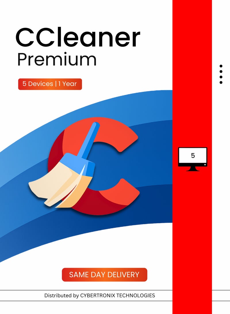 CCleaner Premium | 5 أجهزة لمدة سنة واحدة | ترخيص رقمي | توصيل في نفس اليوم