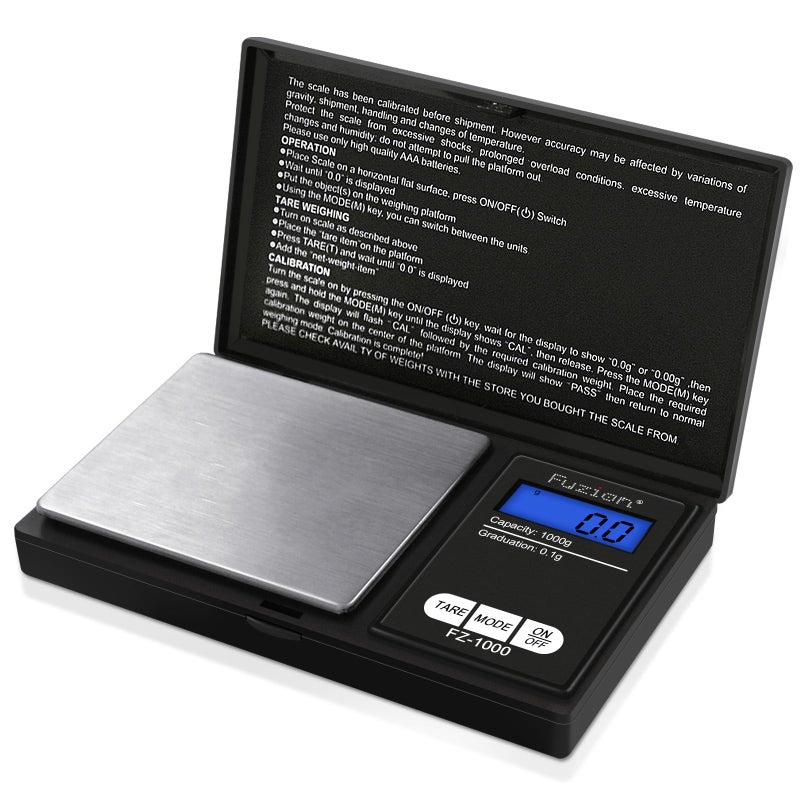 Fuzion Digital Pocket Scale Precision 1000g/0.1g, Small Digital Scales Grams Ounces Grains, Herb Scale, Jewelry Scale, Portable Travel Food Scale - Image 1