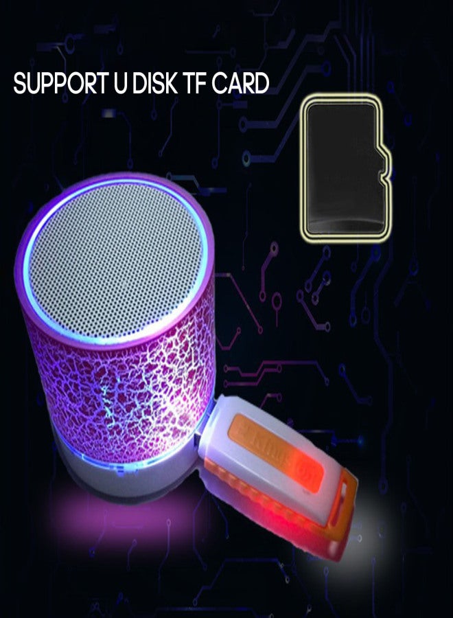 A9 Crack Pattern Mini Speaker Colorful Light Support U Disk TF Card AUX Port Wireless Portable Loudspeaker Box - Image 5