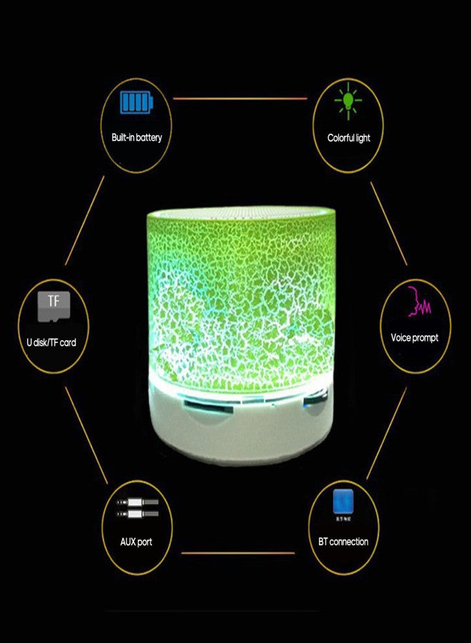 A9 Crack Pattern Mini Speaker Colorful Light Support U Disk TF Card AUX Port Wireless Portable Loudspeaker Box - Image 2