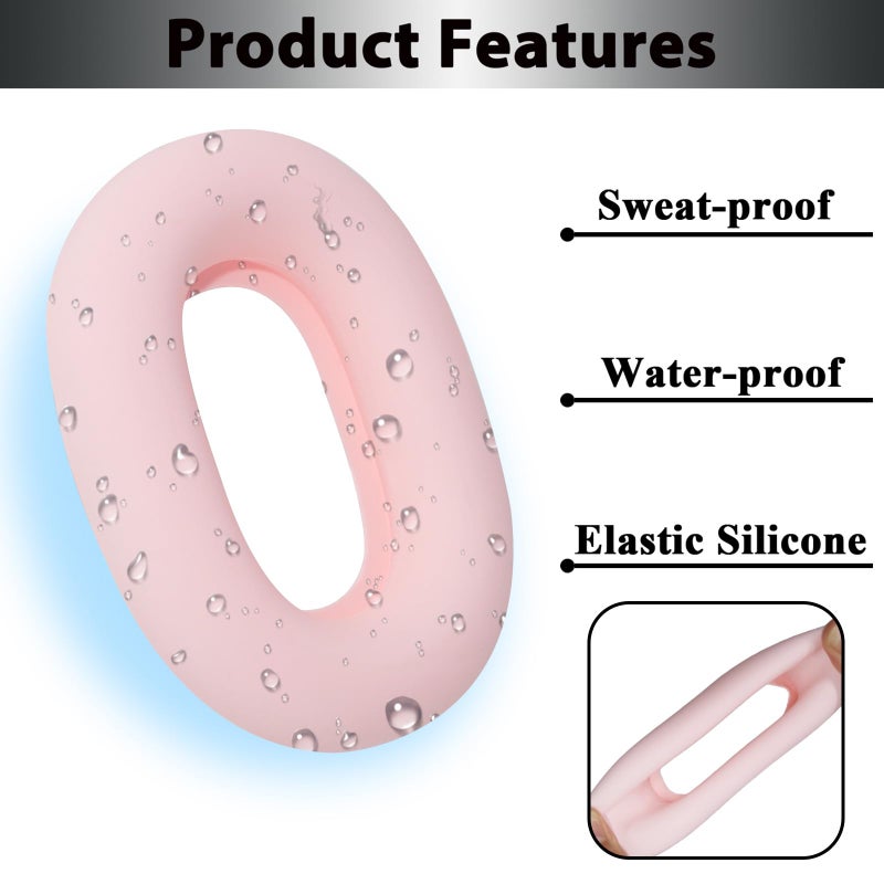 Adhiper 3-in-1 Silicone Sweat Case Cover for Sony WH-1000XM5 Headphones, XM5 Covers Accessories Silicone Ear Pads Covers & Headband Cover & Ear Cups Protector, Washable & Sweatproof - Pink - Image 4