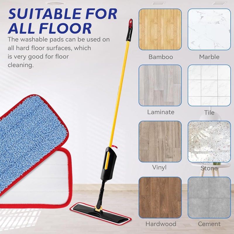 BeiLan Replacement Microfiber Pad for Rubbermaid Commercial 185 Inch Mop Head  10 Pack Wet  Dry Commercial Cleaning Refills Reusable Mop Refills Fit for Any Microfiber Flat Mop System 185 - Image 3
