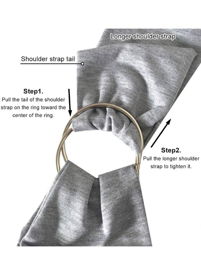 Mumoo Bear Mumoo Bear Puppy Dog Carrier, Double-Ring Pet Dog Sling Carrier for Small Medium Dogs Hands-free Cat Carrier Comfortable Widen Shoulder Strap Double-sided Dog Sling Below 8kg(Grey, Adjustable)  - Image 4