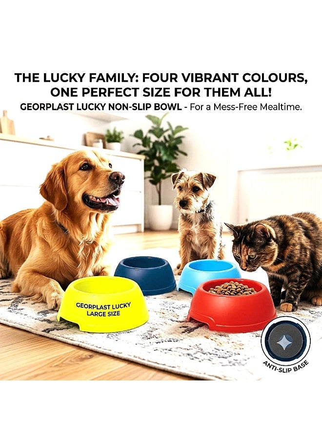 Geoplast Georplast Lucky Antislip Round Plastic Pet Bowl for Dogs & Cats - Image 2