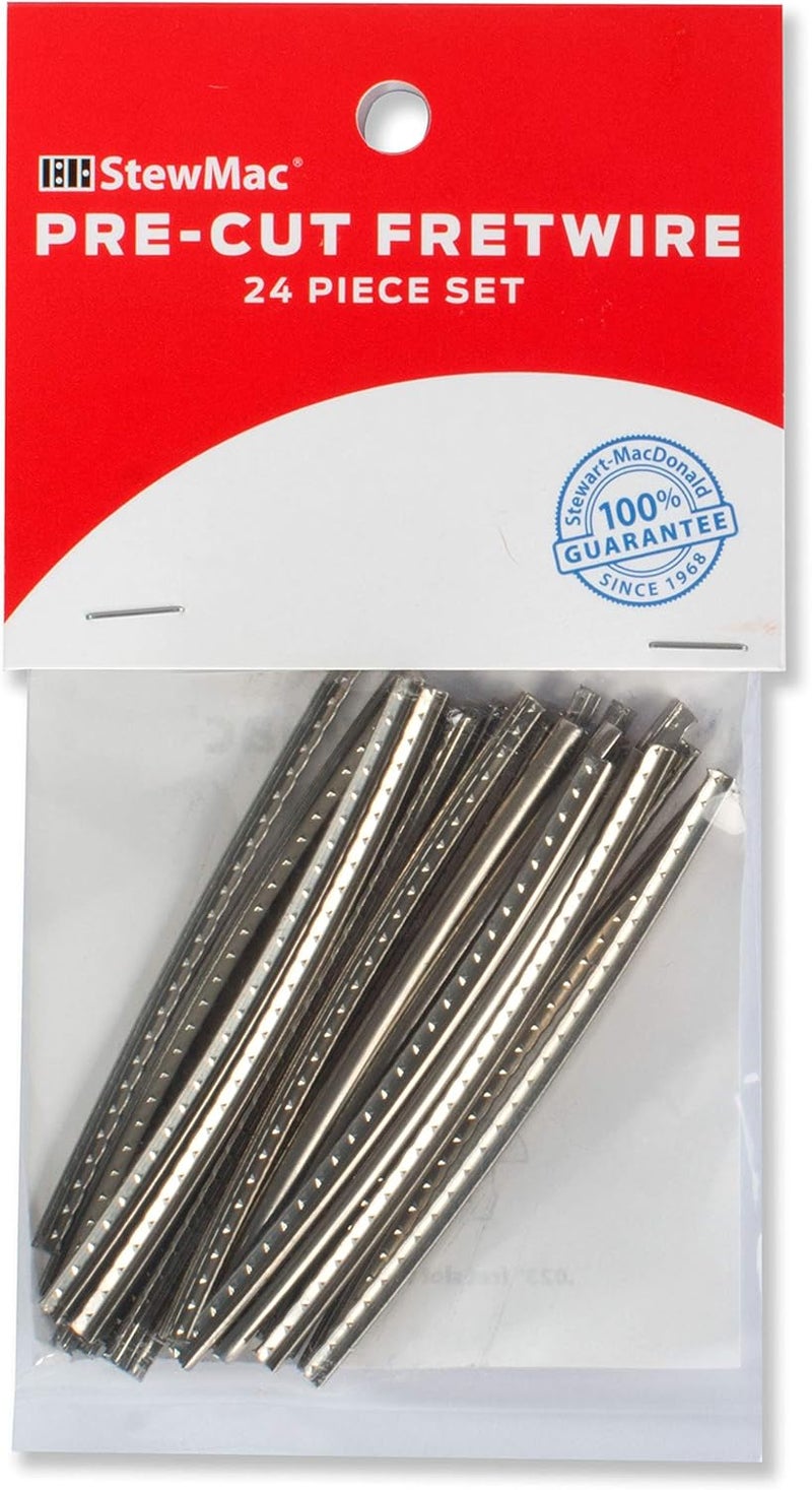 StewMac Pre-Cut and Pre-Radiused Fretwire Set, Wide/Highest, 12" Radius, 24-pieces - Width .110" (2.79mm) Crown .053" (1.35mm) Tang .074" (1.88mm) - Image 1