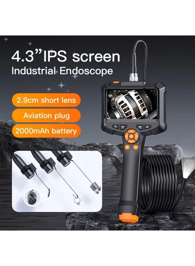INSKAM 8MM Single Mirror Hard Wire Endoscope Camera 4.3 Inch IPS Display USB Rechargeable - Image 2