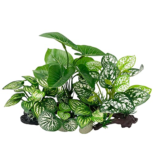 Smoothedo-Pets SmoothedoPets Fish Tank Decorations Aquarium Decoration Ornaments Accessories Betta Fish Hides Cave Rest Soft Leaf MixLeafSetC - Image 1