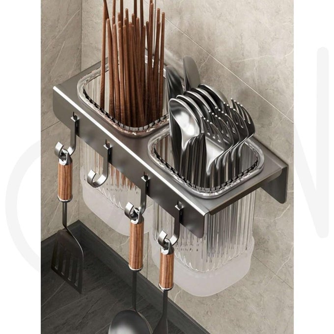 CHOPSTICK CAGE HOME DECOR STORAGE DISPENSER STURDY RESTAURANT UTENSIL HOLDER CHOPSTICKS DRAIN HOLDER COMPARTMENT TABLEWARE UTENSILS HOLDER FOR COUNTERTOP 3 CONTAINER