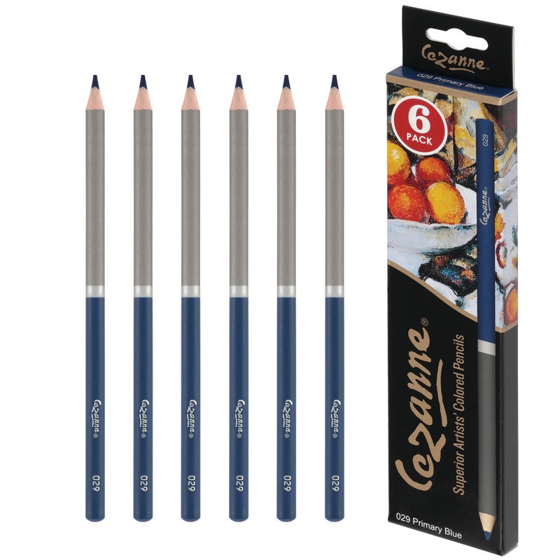 Creative Mark Cezanne Premium Colored Pencils Primary Blue 6 Pack HighlyPigmented Drawing Pencils Coloring Pencils for Drawing Blending Coloring and More