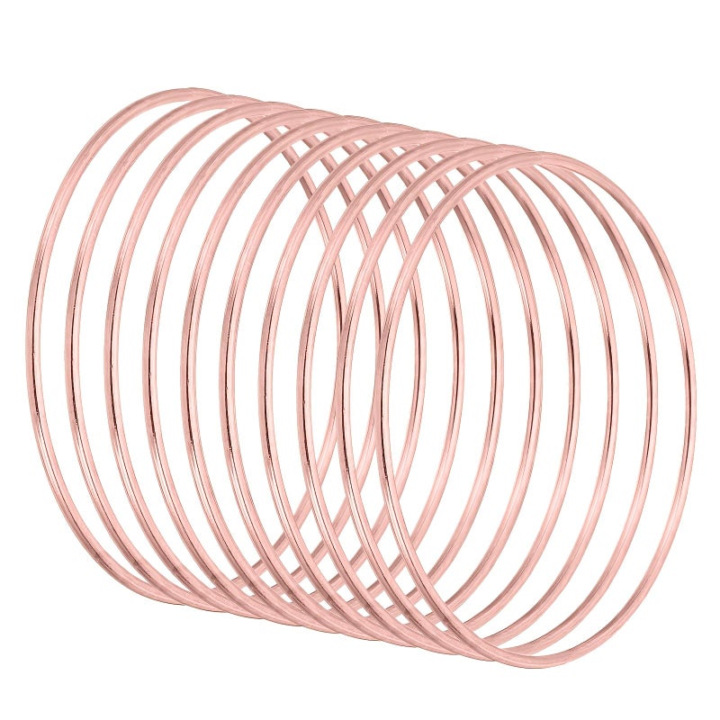 10Pcs 4.7 Inch Metal Dream Catcher Rings Rose Golden Home DIY Floral Wedding Wall Decor - Image 1