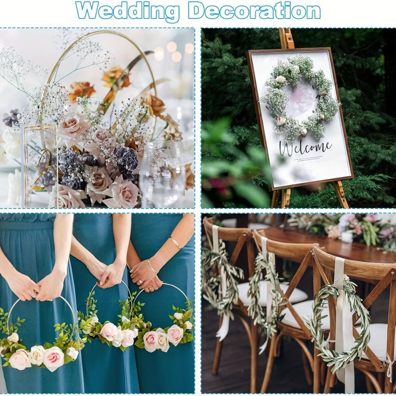 10Pcs 4.7 Inch Metal Dream Catcher Rings Rose Golden Home DIY Floral Wedding Wall Decor - Image 4