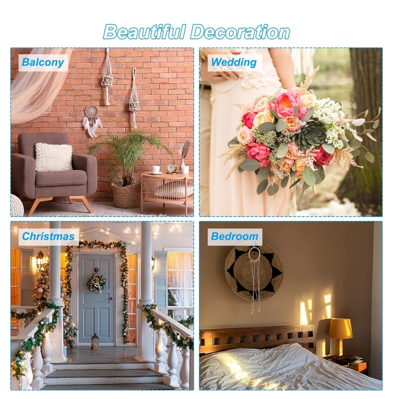 10Pcs 4.7 Inch Metal Dream Catcher Rings Rose Golden Home DIY Floral Wedding Wall Decor - Image 5