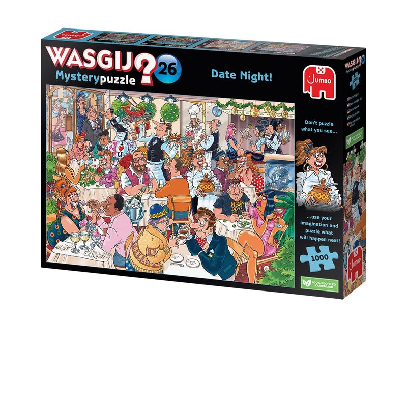 jumbo Wasgij Mystery 26  Date Night! - 1000 Piece Jigsaw Puzzles For Adults - Fun Challenging & Brainteasing Adults Jigsaw Puzzle - Puzzle What Happens Next - 100% Recycled Cardboard - 1000Pcs - Jumbo - Image 5