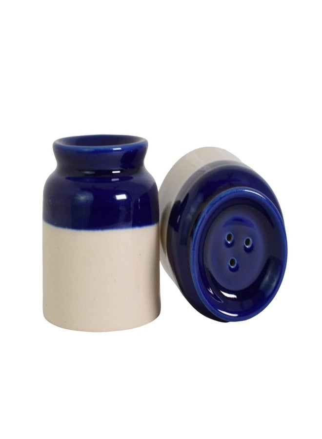 Vynora The Decor Lane Elegant Ceramic Salt and Pepper Shakers – White & Blue Duo-60ML - Image 2