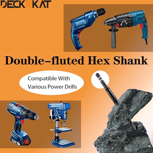 DECKRKAT 6-Piece Black Masonry Drill Bit Set for Concrete, Brick, Tile - Carbide Tipped, Quick Change 1/4" Hex Shank (5/32",3/16",1/4",5/16",3/8",1/2") w/Storage Case - Image 5