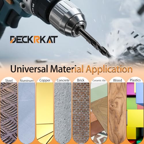 DECKRKAT 6-Piece Black Masonry Drill Bit Set for Concrete, Brick, Tile - Carbide Tipped, Quick Change 1/4" Hex Shank (5/32",3/16",1/4",5/16",3/8",1/2") w/Storage Case - Image 4