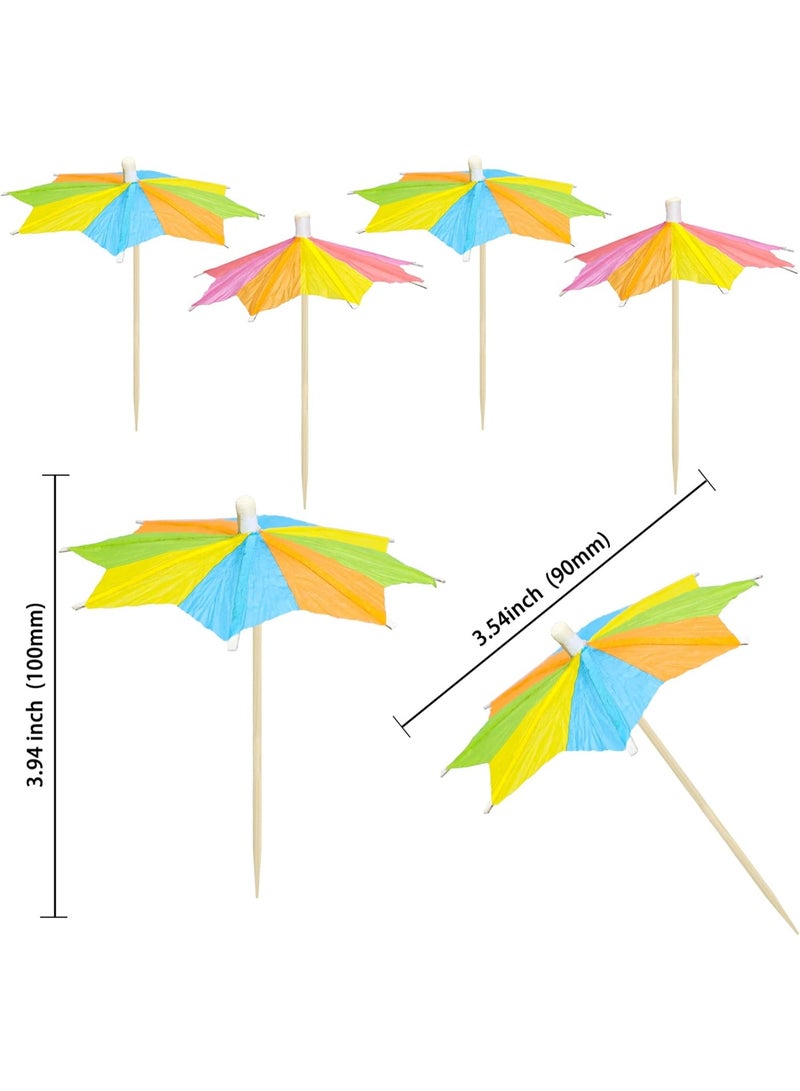 SUNSAR 30Pcs Umbrella Cupcake Toppers Colorful Paper Umbrellas Drink for Summer Hawaiian Cake Topper Decorations Umbrella Handmade Sticks Party Decoration Supplies - Image 2