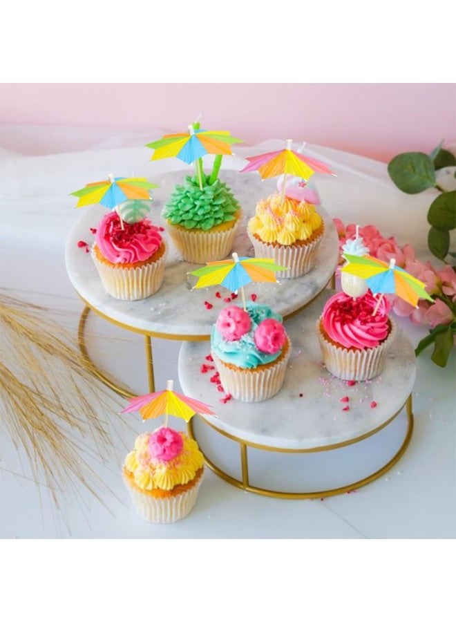 SUNSAR 30Pcs Umbrella Cupcake Toppers Colorful Paper Umbrellas Drink for Summer Hawaiian Cake Topper Decorations Umbrella Handmade Sticks Party Decoration Supplies - Image 5
