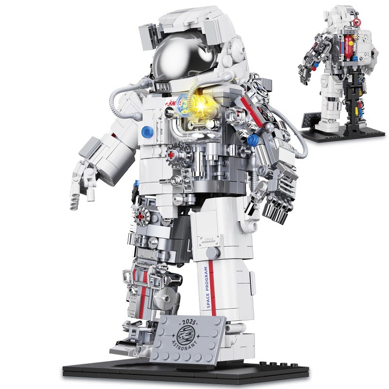HSANHE Space Astronaut Building Set Compatible with Lego Space Model with LED Light fors Adults Gifts for Boys 6 907 PCS Cool Collectible Gift Toys for Adults - Image 2