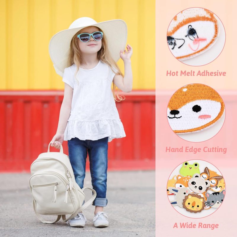 Iron On Patches 2-In-1 Self-Adhesive Iron-On Cute 3D Cartoon Animal Embroidered Patches - Exquisite Pattern Design Kids Patches for Children's Clothing Shoes Hats Backpacks - Image 3