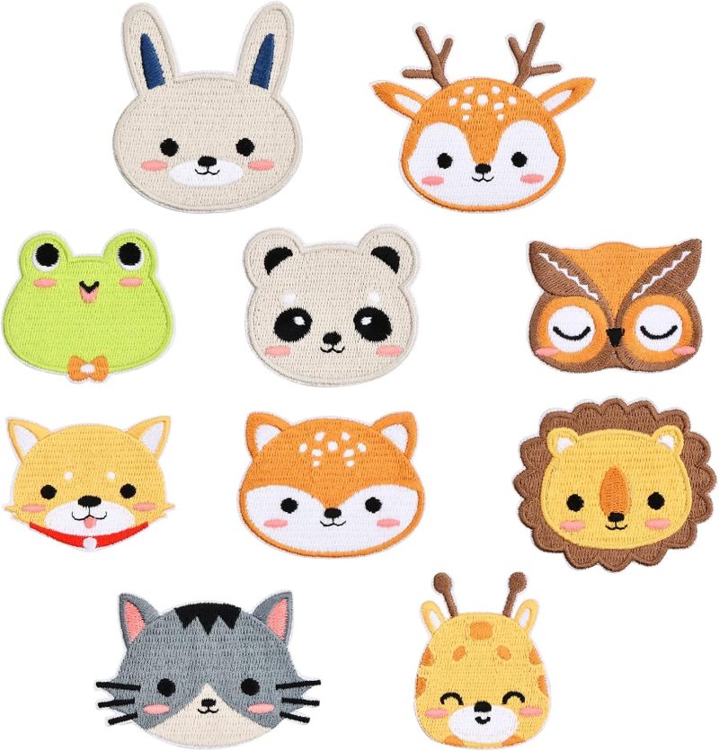 Iron On Patches 2-In-1 Self-Adhesive Iron-On Cute 3D Cartoon Animal Embroidered Patches - Exquisite Pattern Design Kids Patches for Children's Clothing Shoes Hats Backpacks - Image 1