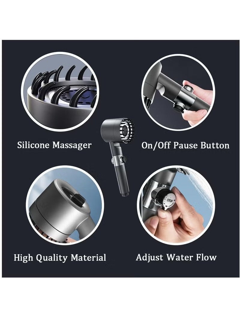 HOMESTAR Shower Head Powerful Flow with Filter, Shower Head High Pressure Water Saving Spray with 3 Modes and Water Stop Button Massage Showerhead for Adults Children Pets Home, and Gym Use  - Image 4