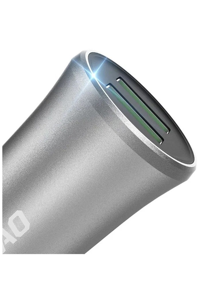 دوداو شاحن سيارة ذكي Dudao 3.4A بمنفذي USB فضي (R6S فضي) - Image 2