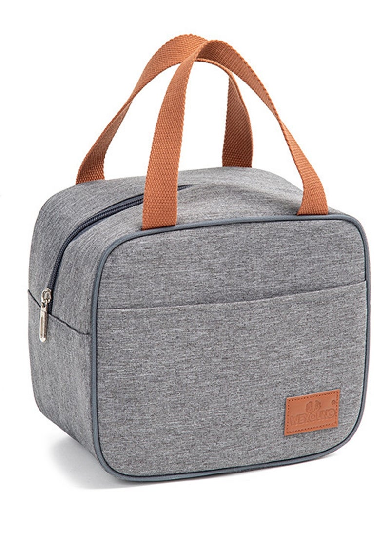 TYCOM Insulated Lunch Bag Lunch Box Large Cooler Tote Bag for Men Women and Children Double Deck Cooler for Office and Picnic B-8017-1 Grey.  - Image 1